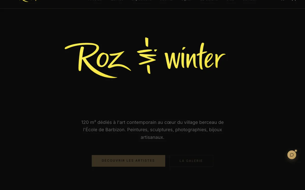 Aperçu site Roz In Winter — galerie d'art Barbizon