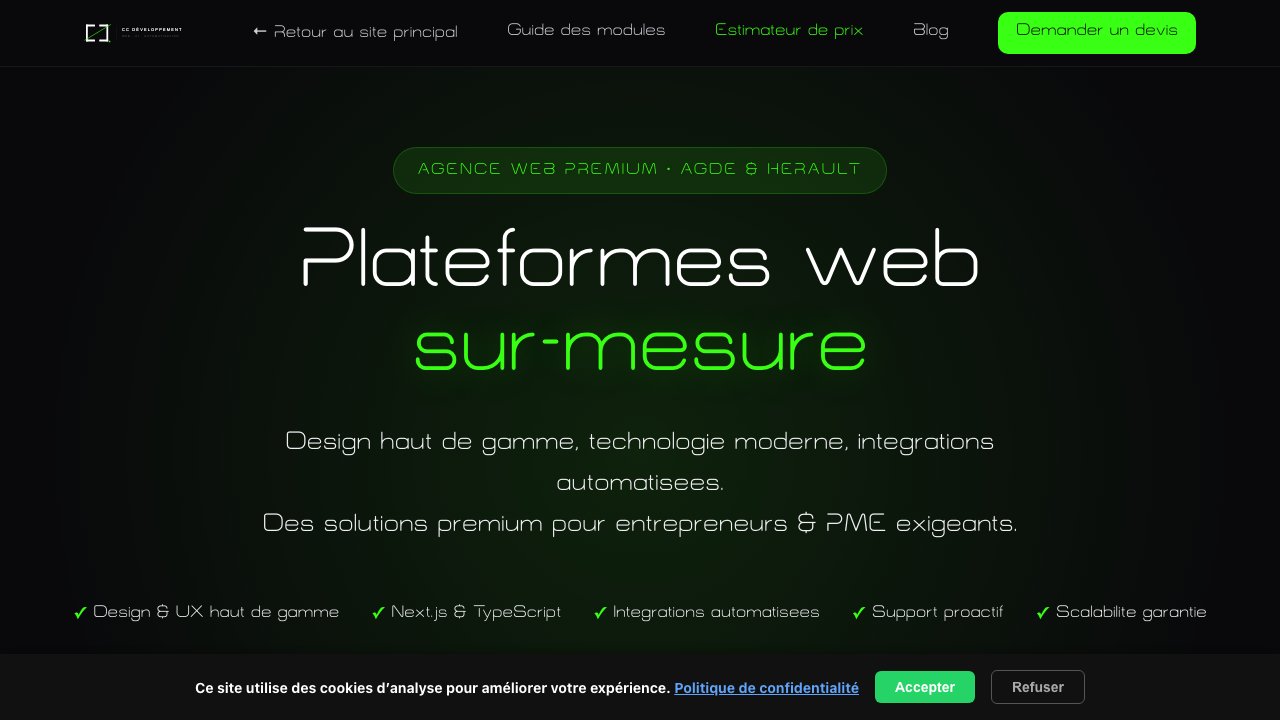 Tarifs site vitrine TPE 2026